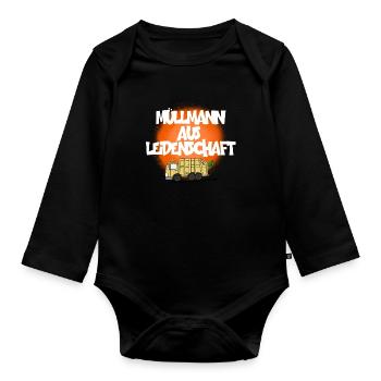 MÜLLMANN AUS LEIDENSCHAFT - Baby Bio-Langarm-Body - Schwarz - Vorne