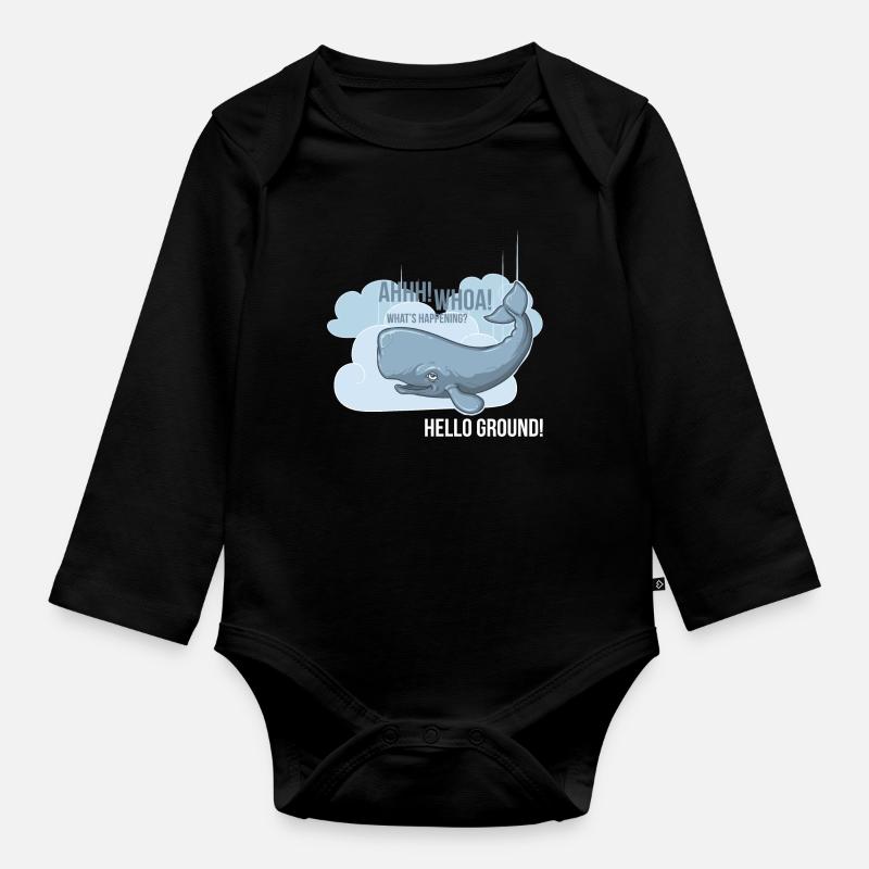 Hello Ground! - Baby Bio-Langarm-Body - Schwarz