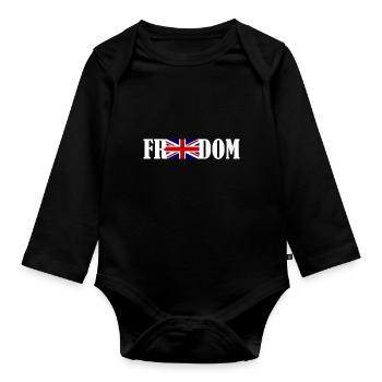 Drapeau de l'Angleterre Freedom Peace UK Flag Gift - Body Bébé bio manches longues - noir - Devant