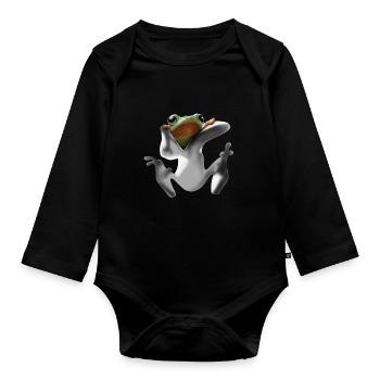 Frosch - Baby Bio-Langarm-Body - Schwarz - Vorne