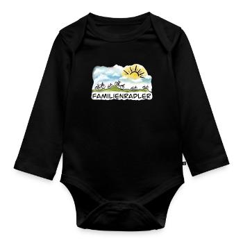 Familienradler Sonnenaufgang Design - Baby Bio-Langarm-Body - Schwarz - Vorne