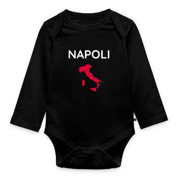 Naples Neapel Souvenir de Naples - Body Bébé bio manches longues - noir - Devant