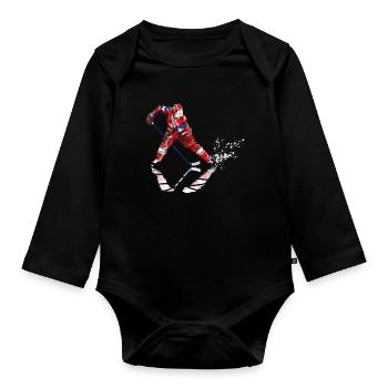 hockey - Body Bébé bio manches longues - noir - Devant
