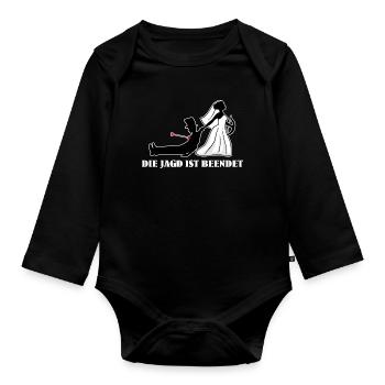 Junggesellinnenabschied Hochzeitsfeier Polterabend - Baby Bio-Langarm-Body - Schwarz - Vorne