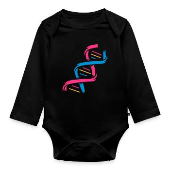 La structure d'une molécule d'ADN - Body Bébé bio manches longues - noir - Devant