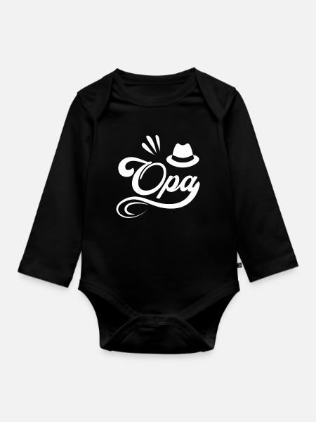 Opa Opi Großvater Vatertag Legende Geburtstag - Baby Bio-Langarm-Body - Schwarz
