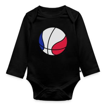 Basketball - Organic Longsleeve Baby Bodysuit - black - Front