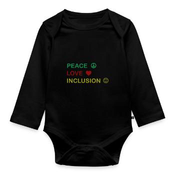 Great for all occassions Inclusion Tee Peace - Organic Longsleeve Baby Bodysuit - black - Front