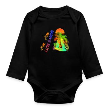 Amour des Caraïbes - Body Bébé bio manches longues - noir - Devant