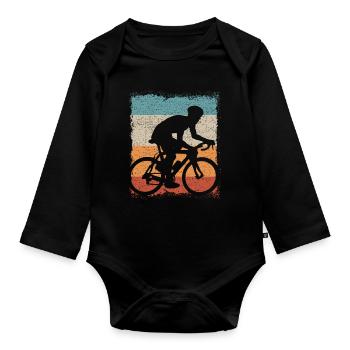 Cyclist / Road Bike / Bicycle / Tour / Bicycle Courier - Organic Longsleeve Baby Bodysuit - black - Front