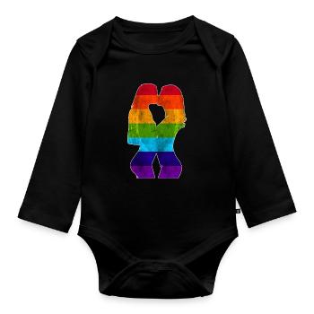 Pride Girls - Design - Organic Longsleeve Baby Bodysuit - black - Front