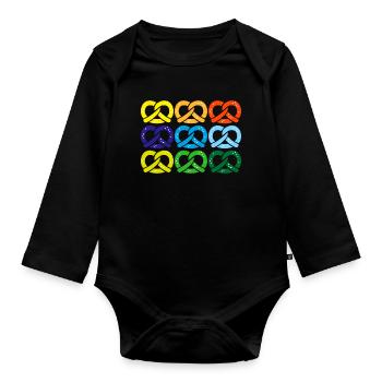 brezel salzbrezel - Baby Bio-Langarm-Body - Schwarz - Vorne
