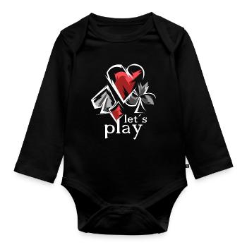 Permet de jouer Jeux Cartes Cartes - Body Bébé bio manches longues - noir - Devant