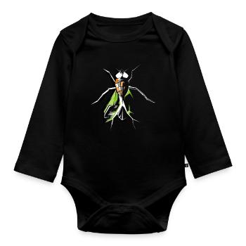 Fly Insects Fly Fly Symbol Vector - Organic Longsleeve Baby Bodysuit - black - Front