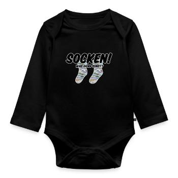 Socken! Was denn sonst? - Baby Bio-Langarm-Body - Schwarz - Vorne