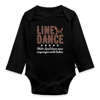 Linedance Spaß - Baby Bio-Langarm-Body - Schwarz - Vorne