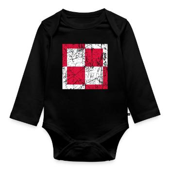 Fliegerabzeichen Polen air force roundel Poland - Organic Longsleeve Baby Bodysuit - black - Front