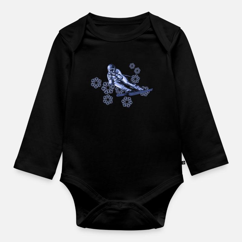 skiing - Body Bébé bio manches longues - noir