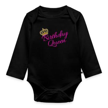 Birthday Queen Partnerlook Statement Cool - Body Bébé bio manches longues - noir - Devant