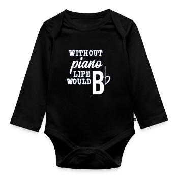 Classical music - Organic Longsleeve Baby Bodysuit - black - Front