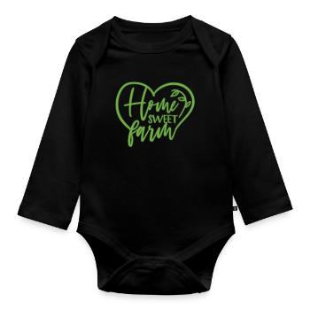Bauernhof - Baby Bio-Langarm-Body - Schwarz - Vorne