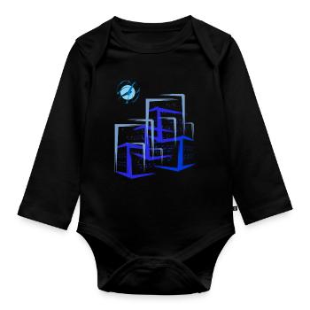 Building Apartment Houses - Organic Longsleeve Baby Bodysuit - black - Front