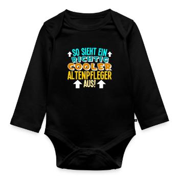 Altenpfleger - Baby Bio-Langarm-Body - Schwarz - Vorne