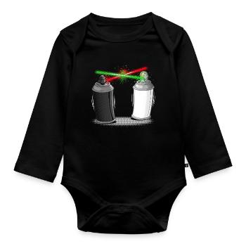 Graffiti wars - Baby Bio-Langarm-Body - Schwarz - Vorne