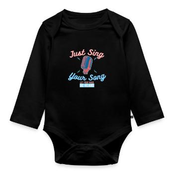 Karaoke - Body Bébé bio manches longues - noir - Devant