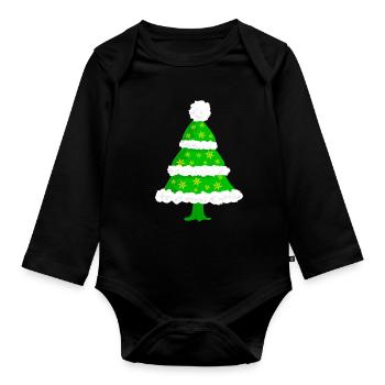 Sapin de Noël - Body Bébé bio manches longues - noir - Devant