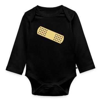 Band-aid - Organic Longsleeve Baby Bodysuit - black - Front