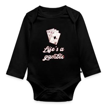 poker - Organic Longsleeve Baby Bodysuit - black - Front