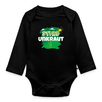 Garten Gärtner - Baby Bio-Langarm-Body - Schwarz - Vorne