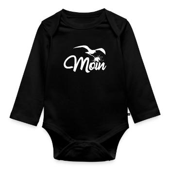 Moin - Möwenfleez - Organic Longsleeve Baby Bodysuit - black - Front