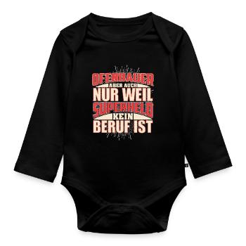 Ofenbauer Superheld - Baby Bio-Langarm-Body - Schwarz - Vorne