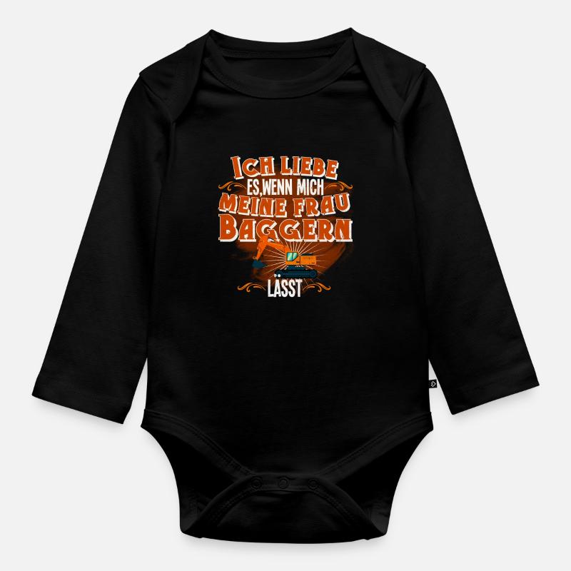 Bagger - Baby Bio-Langarm-Body - Schwarz