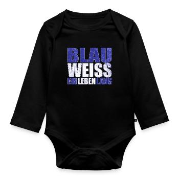 Blau Weiss ein Leben Lang - Baby Bio-Langarm-Body - Schwarz - Vorne