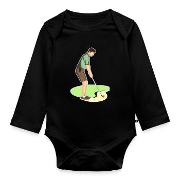 Golf | Golfing | Golfer | golf - Organic Longsleeve Baby Bodysuit - black - Front