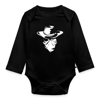 Cowboy Western Bandit Symbole Wild West Logo Signe - Body Bébé bio manches longues - noir - Devant