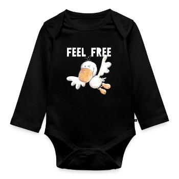 Feel Free Vogelfrei - Vogel - Baby Bio-Langarm-Body - Schwarz - Vorne