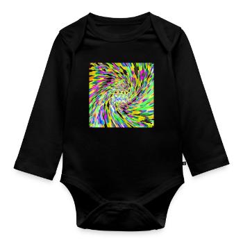 Psychedelic vortex - Organic Longsleeve Baby Bodysuit - black - Front