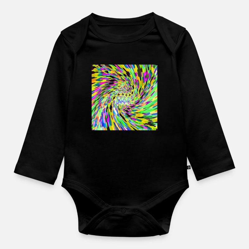 Vortex psychédélique - Body Bébé bio manches longues - noir