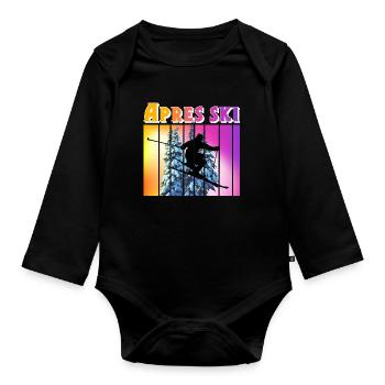 Apres ski - Organic Longsleeve Baby Bodysuit - black - Front
