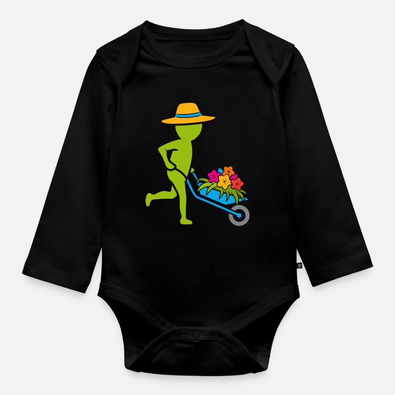 Gärtner / Gärtnerin - bunt - Baby Bio-Langarm-Body - Schwarz