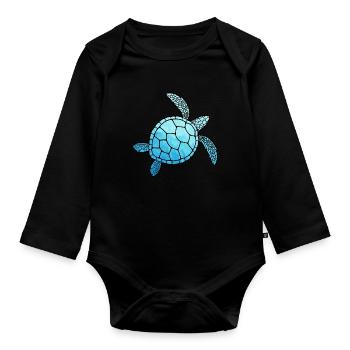 Turtle Turtle Gift Idea Turtles Sea - Organic Longsleeve Baby Bodysuit - black - Front