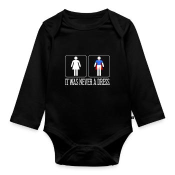 Ce n'était jamais une robe Superhero Girl Power - Body Bébé bio manches longues - noir - Devant