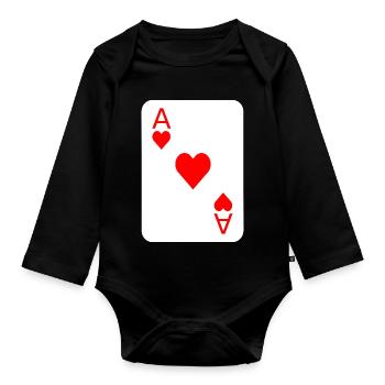 Costume de carte à jouer de poker - Body Bébé bio manches longues - noir - Devant