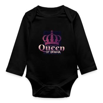 Queen of drama - drama queen - Organic Longsleeve Baby Bodysuit - black - Front