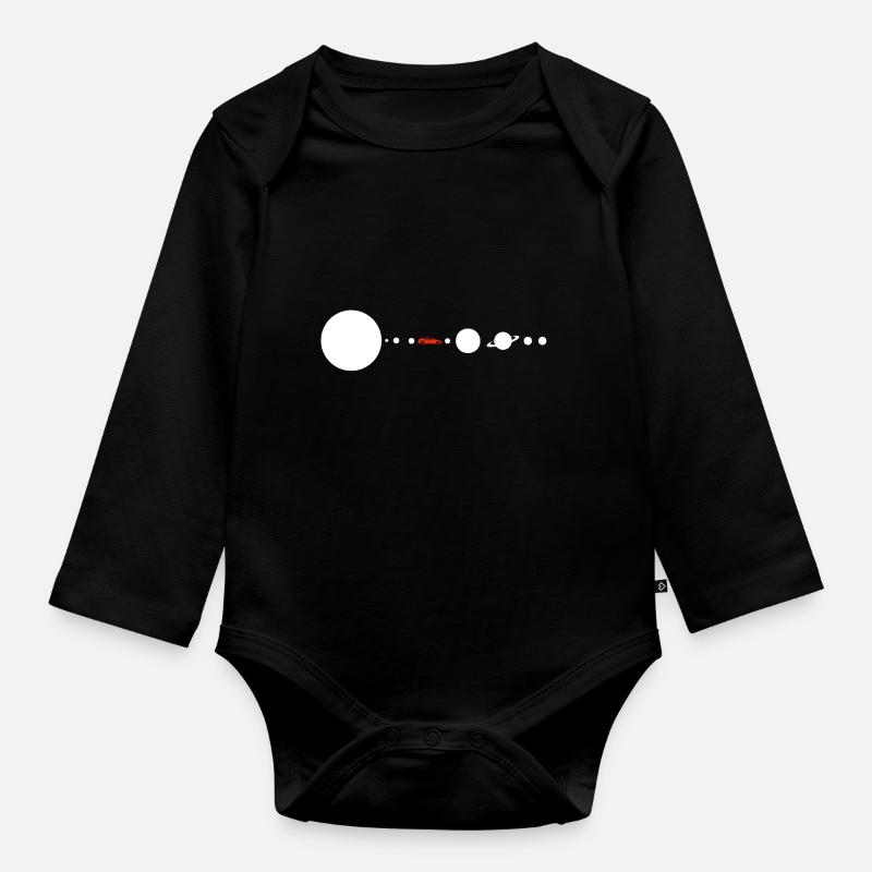 Tesla dans le système solaire spatial SpaceX - Body Bébé bio manches longues - noir