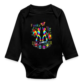 Disco Fieber 70er - Baby Bio-Langarm-Body - Schwarz - Vorne
